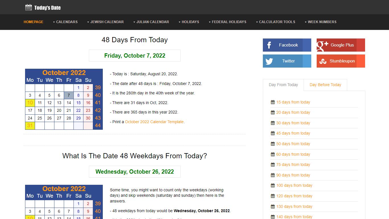 48 Days From Today - What is The Date Today